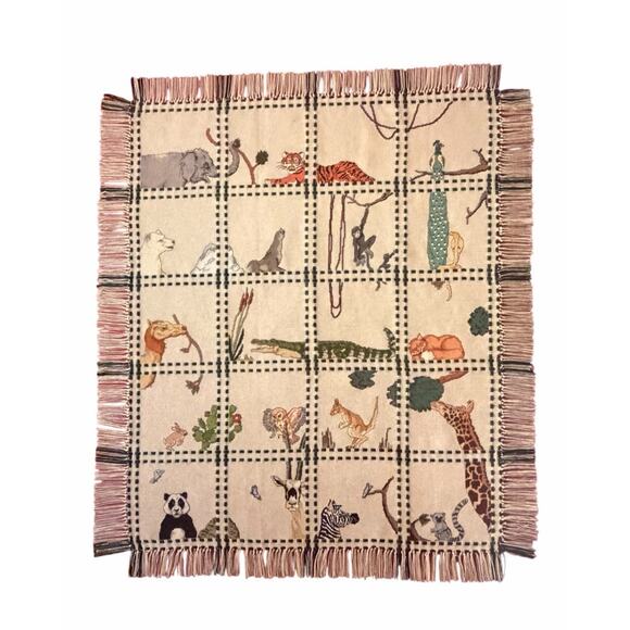 GRAPHWORKS Afghan Safari Cross Stitch Patten Gorilla Godzilla Animals 1989 VTG - Picture 3 of 4